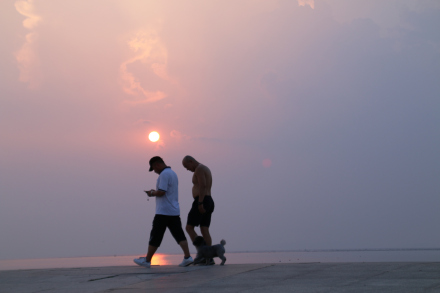 金沙滩公园的日落