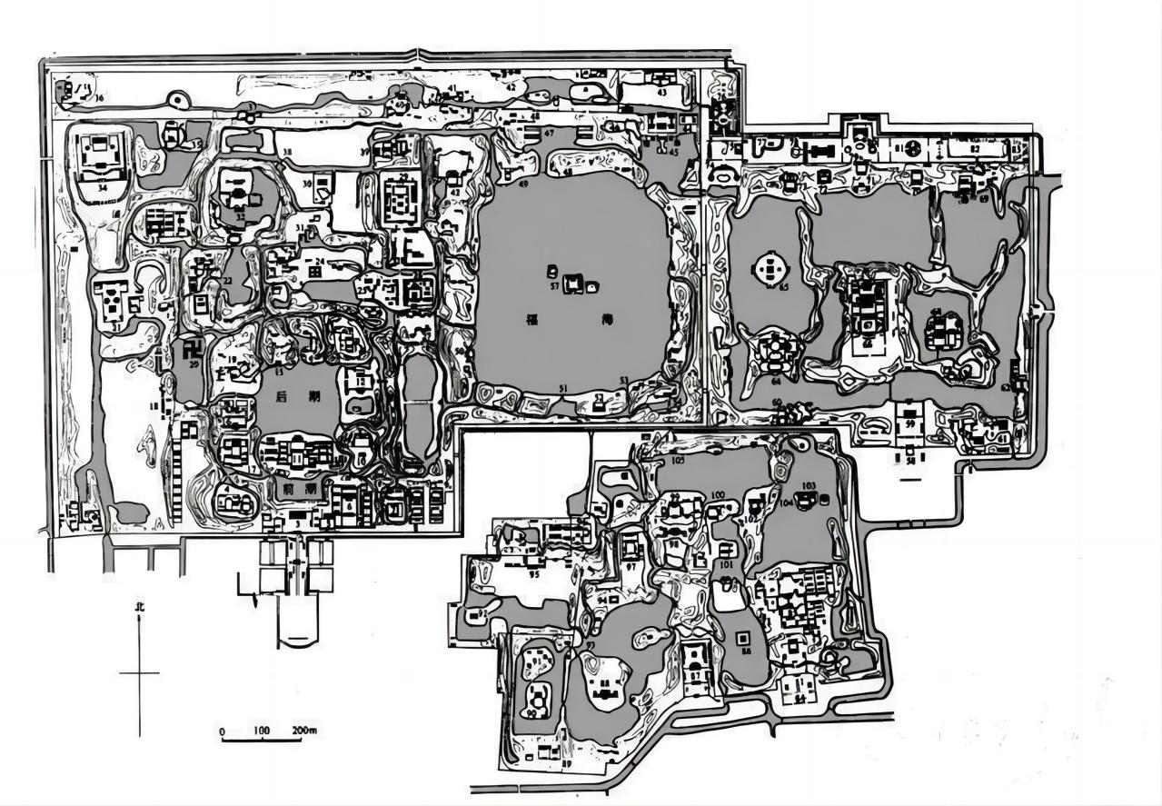 全盛时期圆明三园平面图