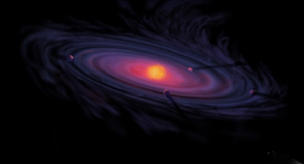 早期太阳系的原行星盘艺术想象图