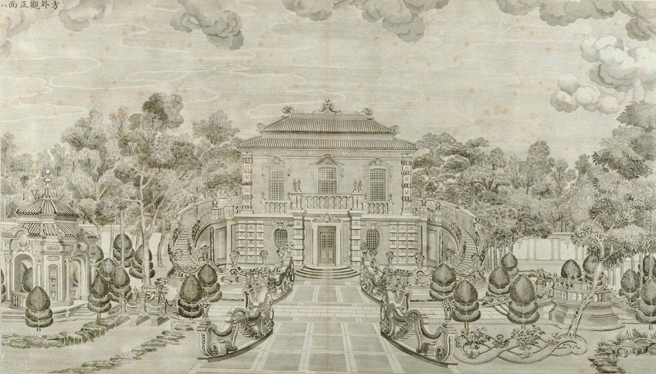 清·郎世宁 圆明园铜版画之方外观