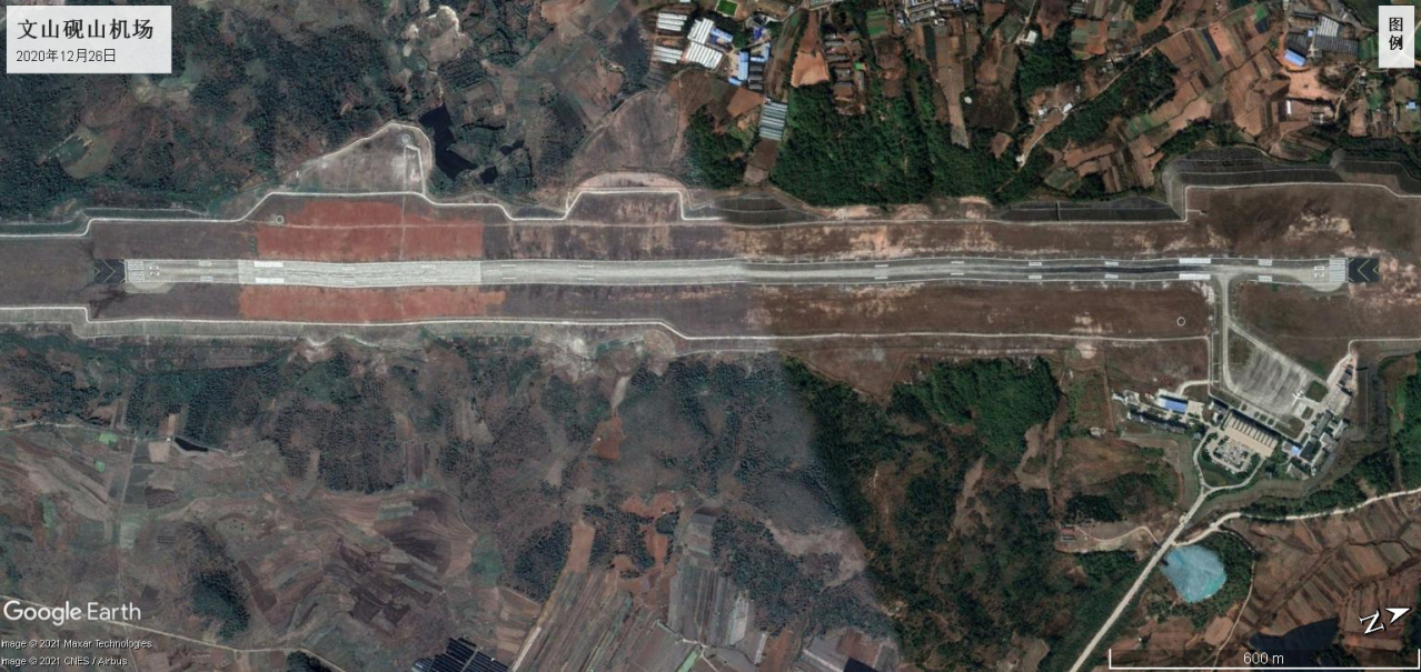 文山砚山机场遥感影像