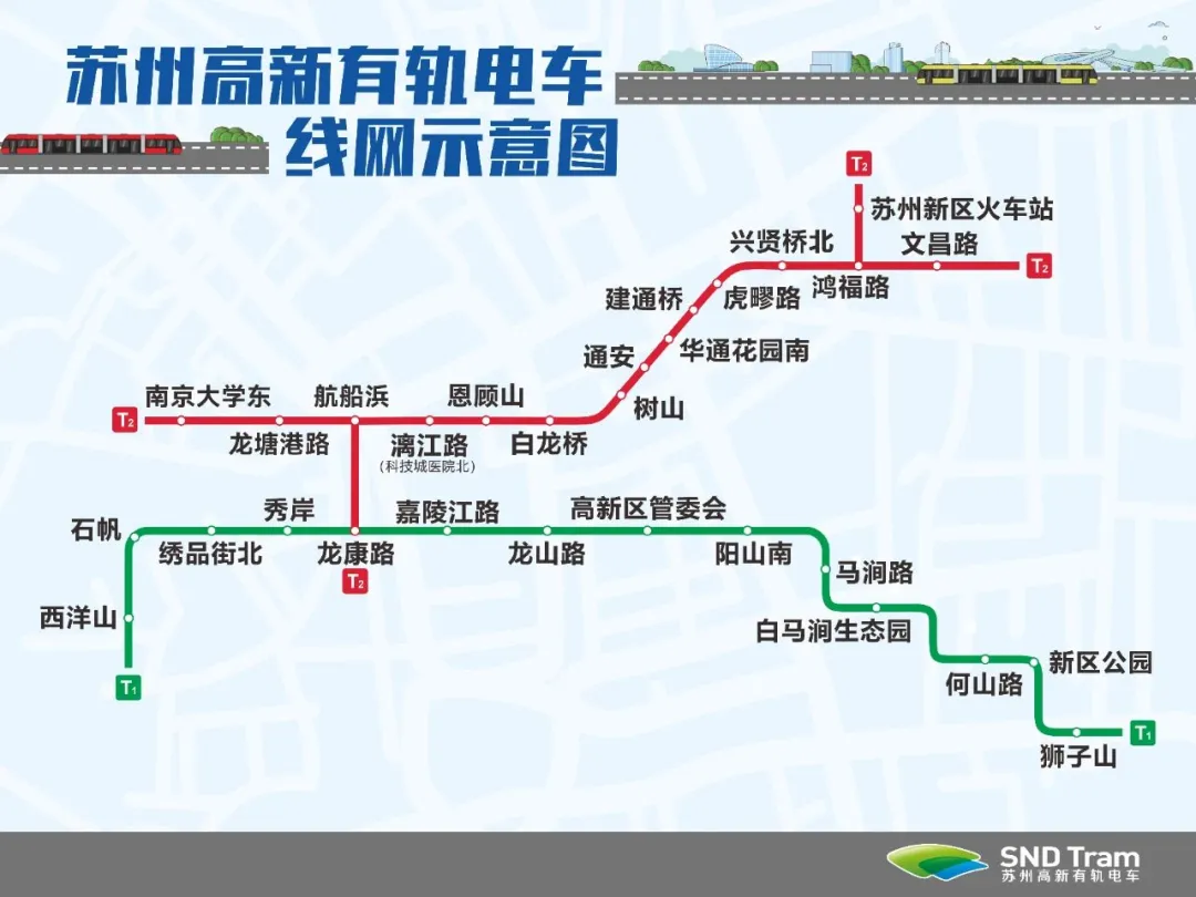 苏州高新有轨电车线网示意图