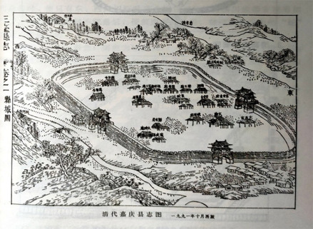 清嘉庆《三台县志》潼川古城概貌图