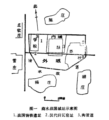 阳城故城遗址平面图