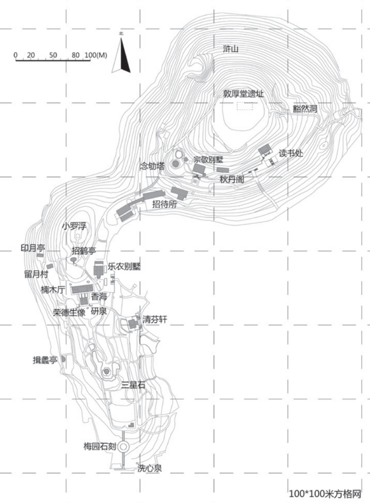 荣氏梅园范围地图