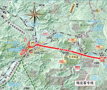 梅龙高速铁路引入龙川西站示意图