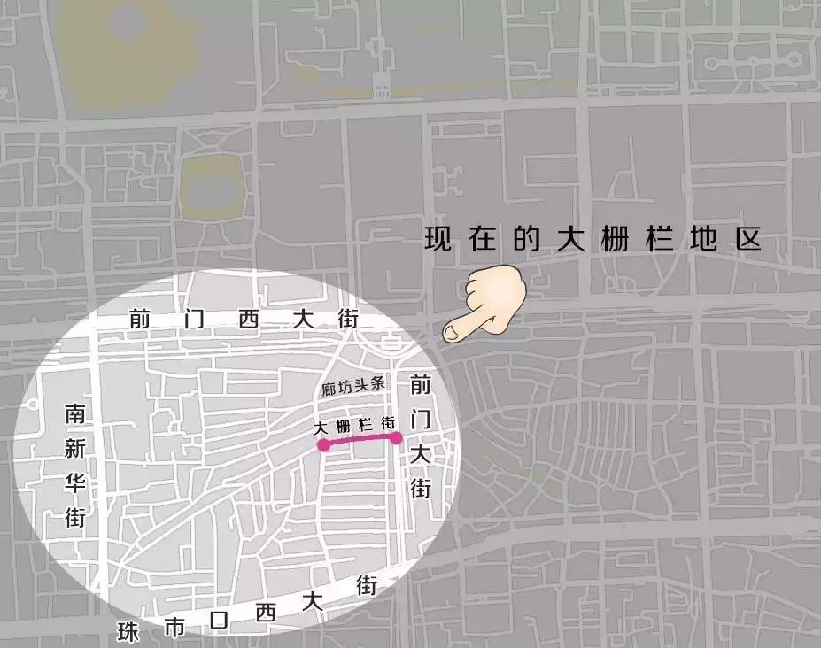 大栅栏地理位置示意图