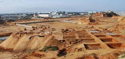 庵山沙丘遗址南区发掘现场