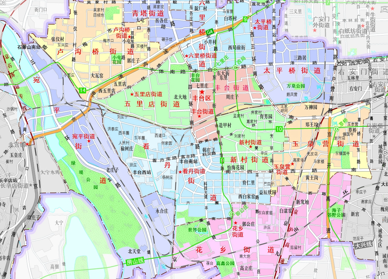 调整后的新镇街道辖区方位