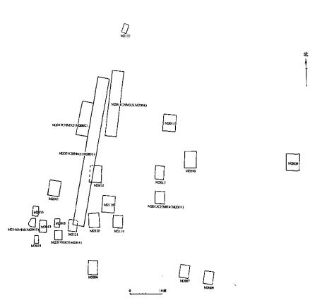 三门峡虢国墓地九十年代发掘墓葬及车马坑位置图