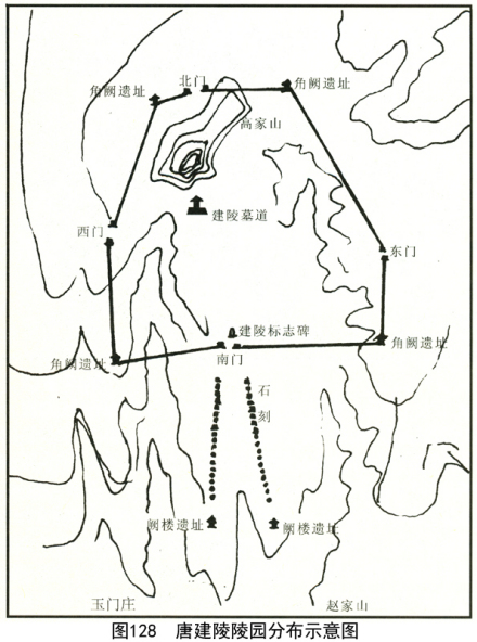 建陵陵园分布示意图