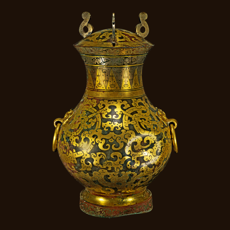 鎏金银蟠龙纹铜壶