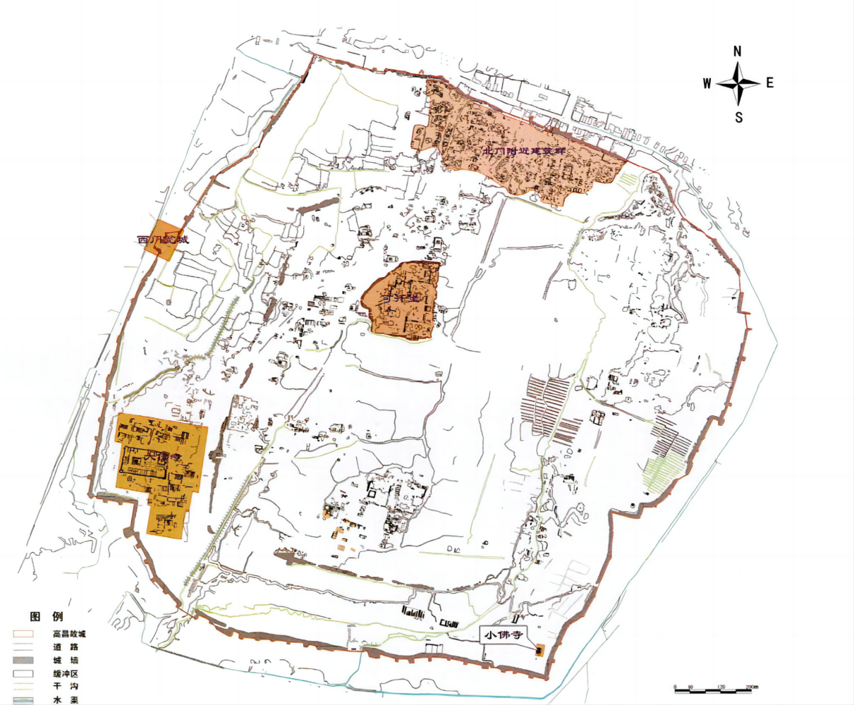 高昌故城分布图