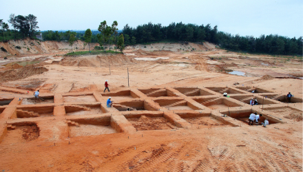 庵山沙丘遗址北区挖掘现场