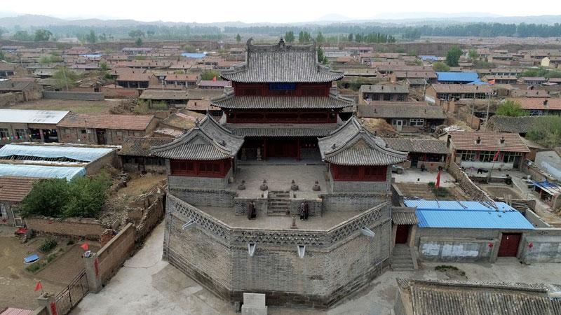 空中鸟瞰洗马林玉皇阁（无人机航拍图）