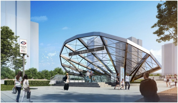 夏驾河公园站6号口效果图