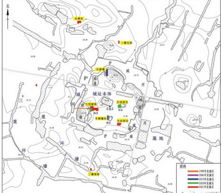 发掘区及重要遗迹现象位置示意图