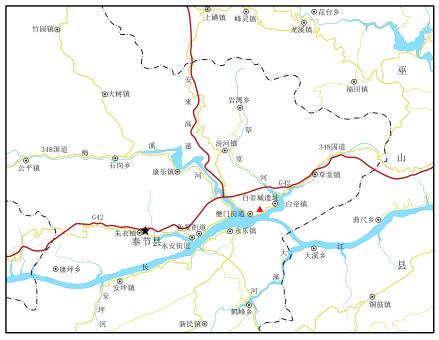 白帝城遗址位置示意图