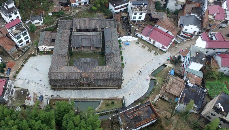 航拍官溪胡氏宗祠