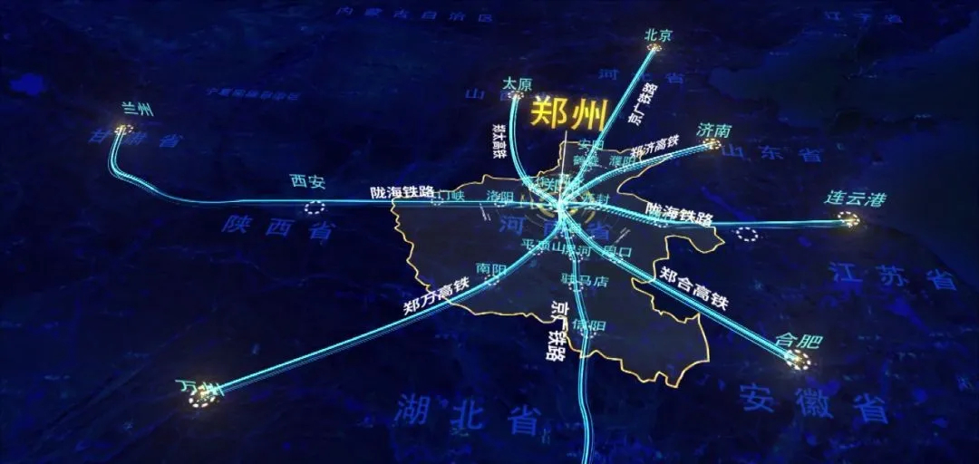 郑太高速铁路在郑州米字型高速铁路网的位置