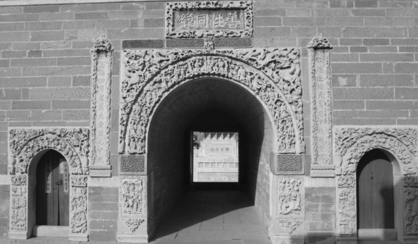 五台山南山寺三摩地钟楼八洞神仙雕刻