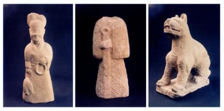 绵竹故城遗址石俑石虎