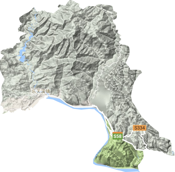 乐天溪镇地形图