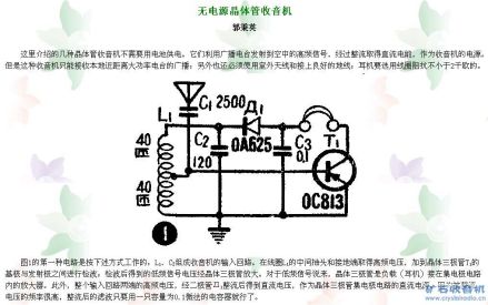图1：无电源晶体管收音机结构图
