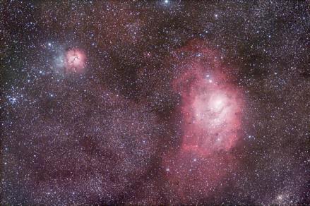 左侧为M20星云，右侧为M8星云。摄影：汤臻