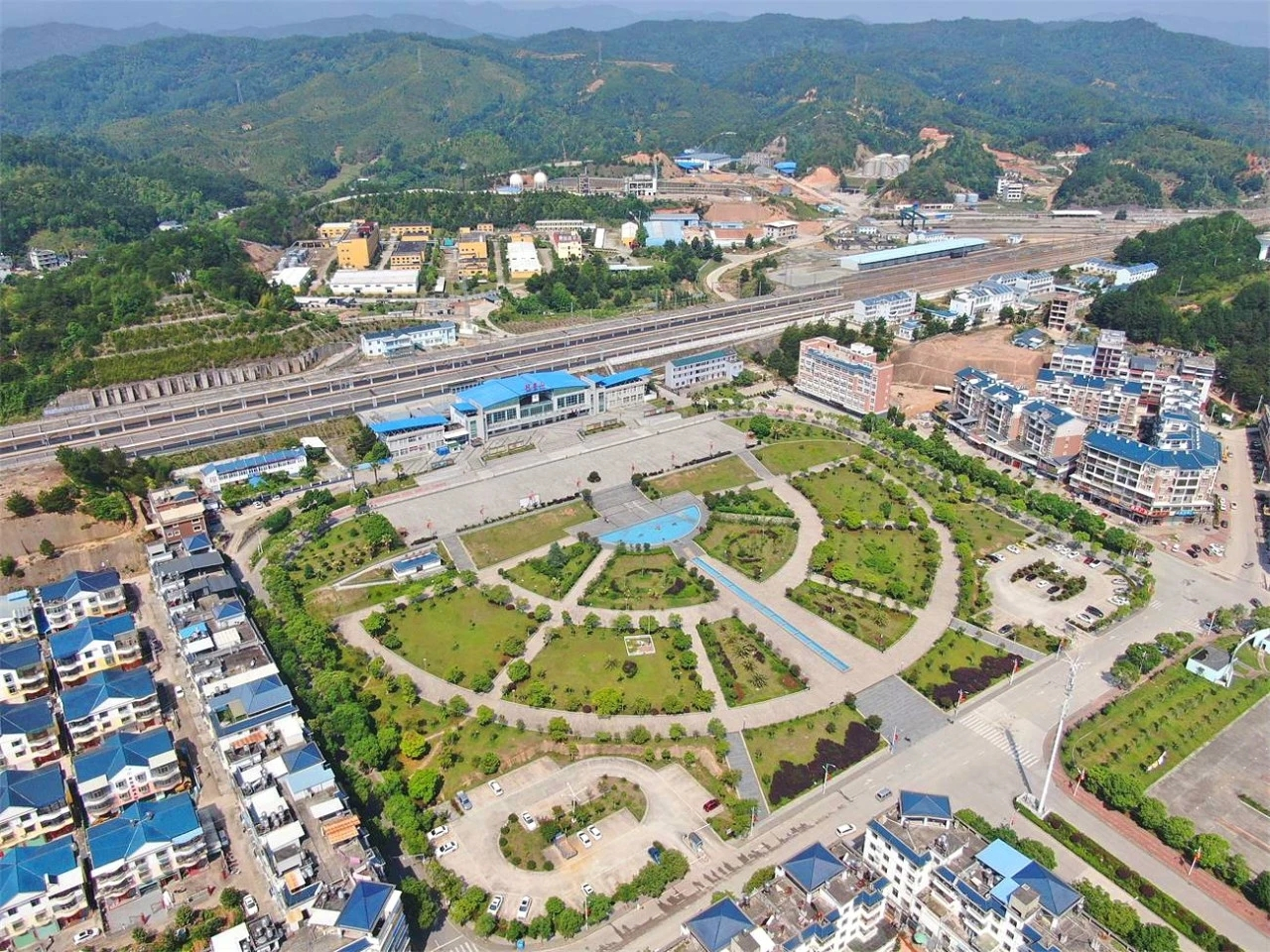 冠豸山南站站前广场航拍