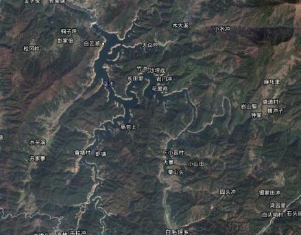 白云湖水库地形图