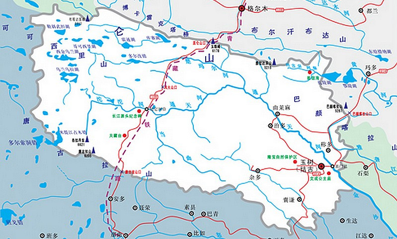 长江源地图 
