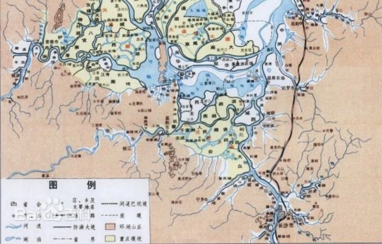 洞庭湖区域位置及水系图