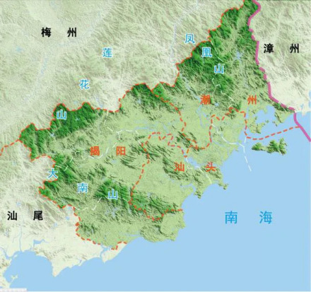 潮汕地区区位图 