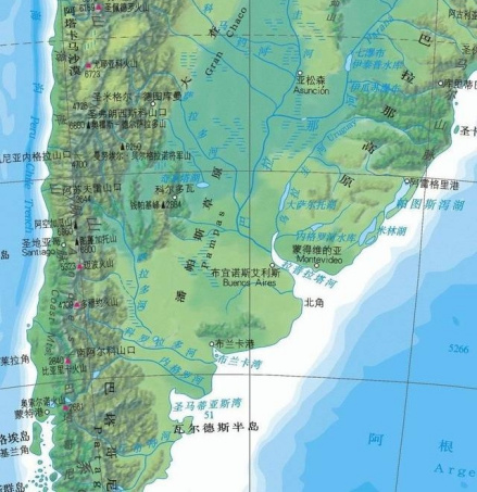潘帕斯草原地形图