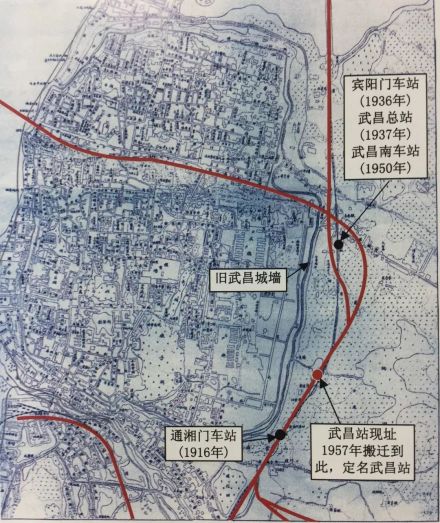 武昌车站历史位置示意图