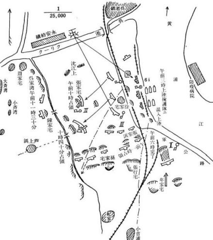 三师团吴淞口登陆示意图