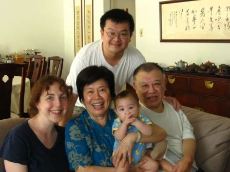 2008 年许倬云与夫人曼丽、儿子乐鹏、儿媳诗雅和孙子归仁