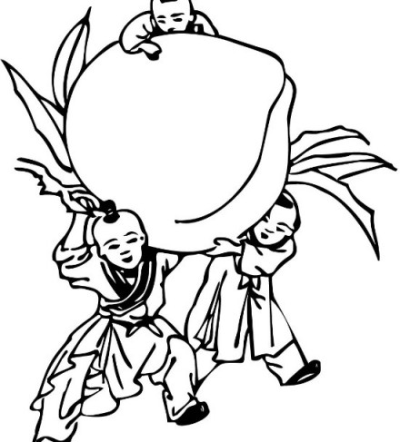 童子献桃