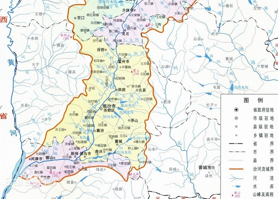 汾河水系图
