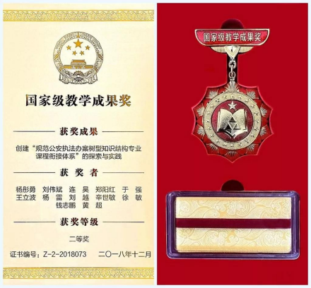 教育部为我院颁授国家级教学成果奖证书和奖牌