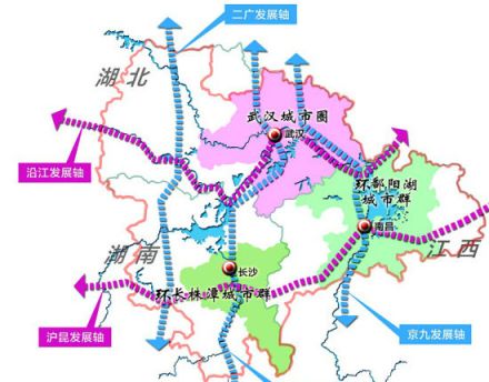 长江中游城市群发展轴
