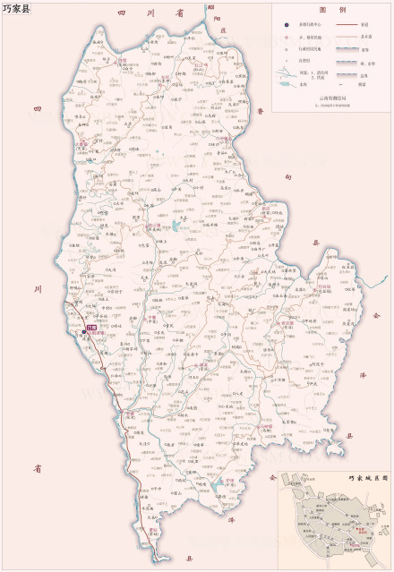 巧家县地图