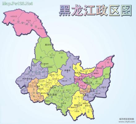 黑龙江省行政图