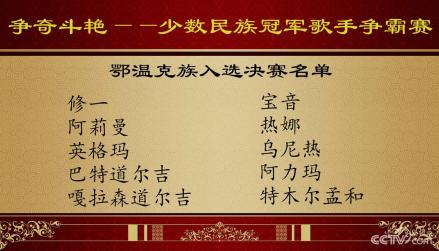 鄂温克族决赛名单
