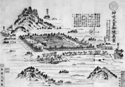 古人绘制的日本第一代天皇陵园外景图