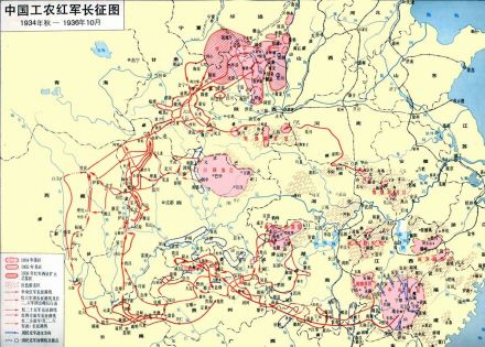 红军长征路线图