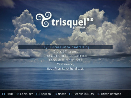 Trisquel 9.0 安装镜像的启动界面