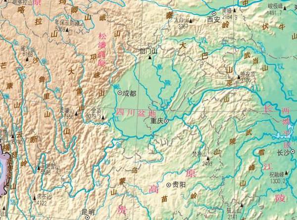 四川盆地边缘山系