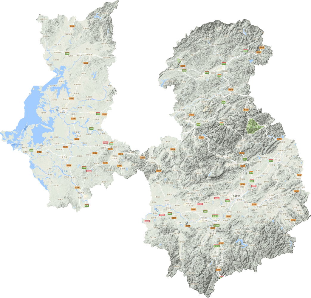 上饶市地形图